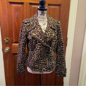 White House Black Market leopard moto jacket - size 12
